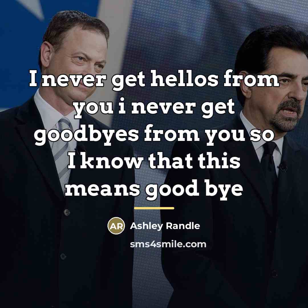 “I never get hellos from you i never get goodbyes…” quote by Ashley Randle