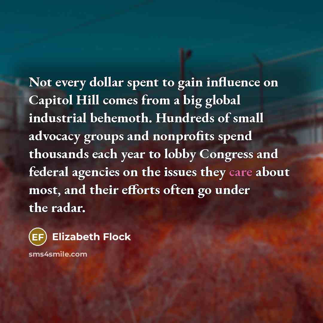 “Not every dollar spent to gain influence on Capitol Hill…” quote by Elizabeth Flock