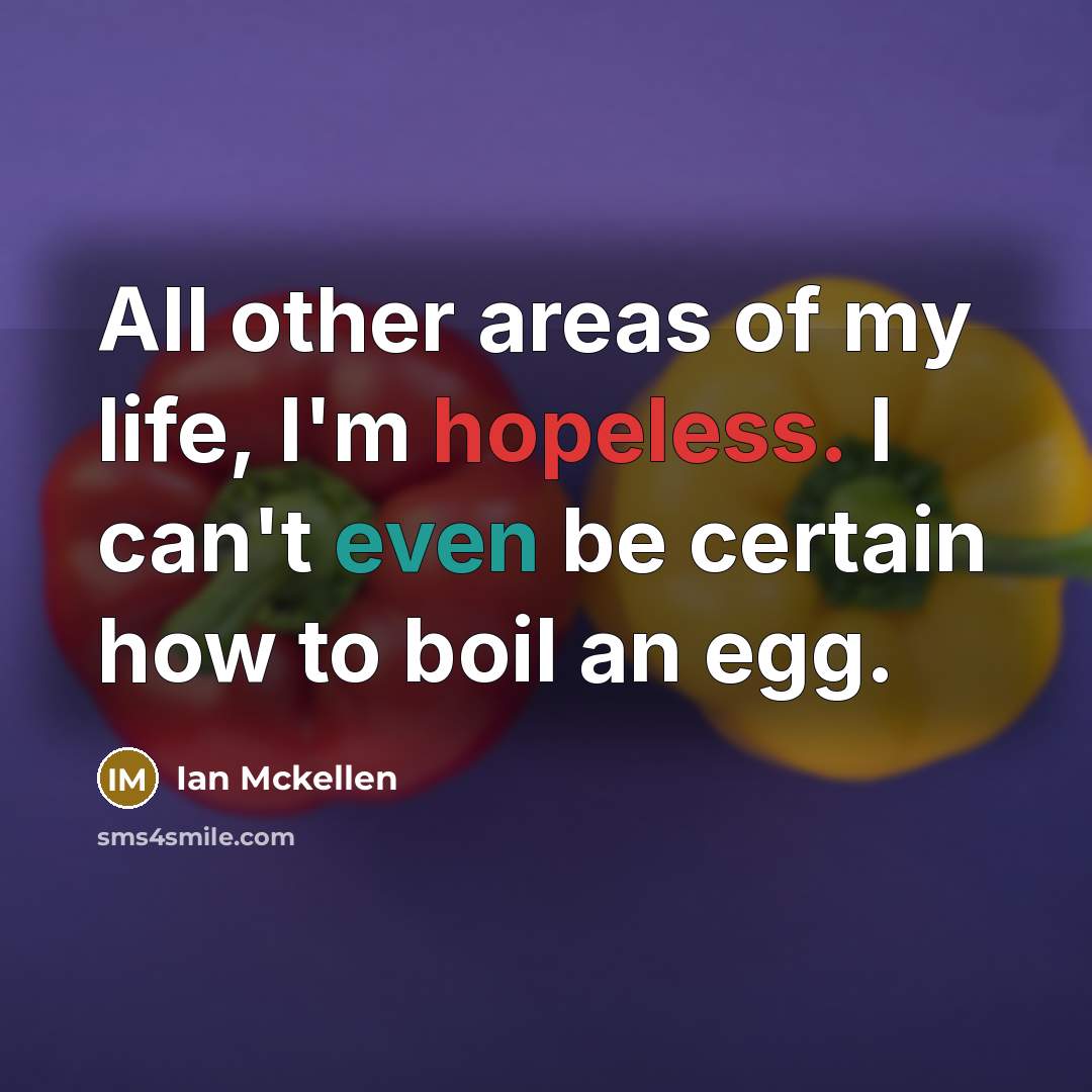 “All other areas of my life, I'm hopeless. I can't…” quote by Ian Mckellen