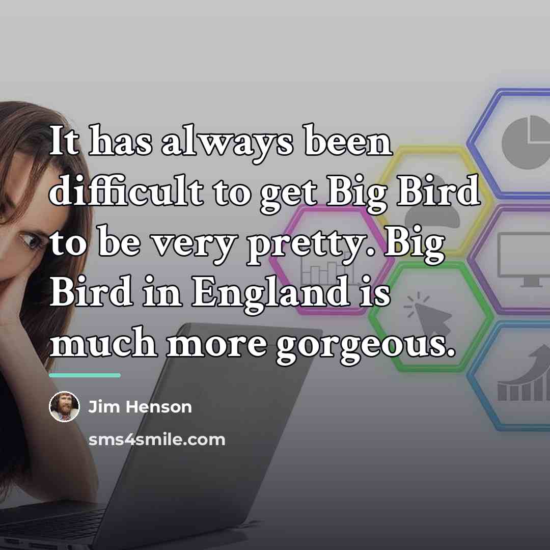 “It has always been difficult to get Big Bird to…” quote by Jim Henson