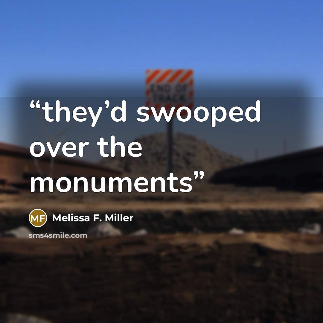 “they’d swooped over the monuments” quote by Melissa F. Miller
