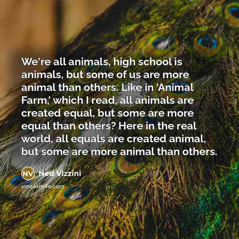 “We're all animals, high school is animals, but some of…” quote by Ned Vizzini