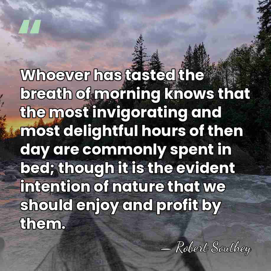 Whoever has tasted the breath of morning knows that the most invigorating&hellip; - Robert Southey