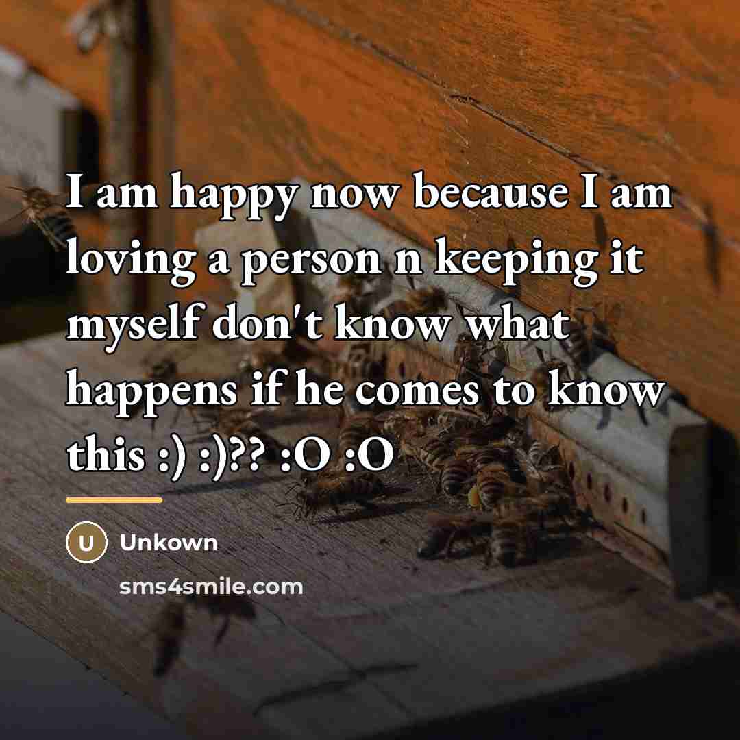 “I am happy now because I am loving a person…” quote by Unkown