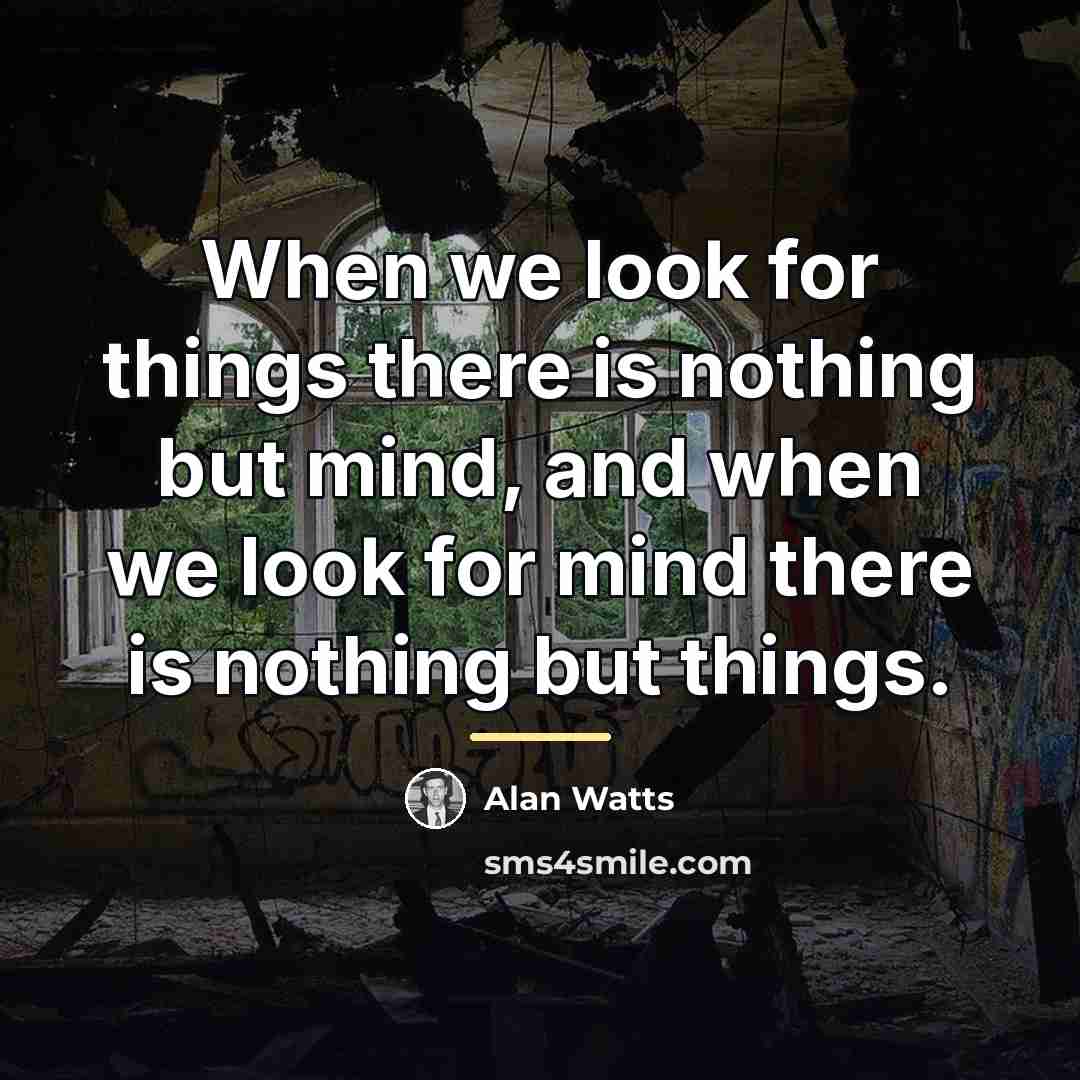 “When we look for things there is nothing but mind,…” quote by Alan Watts