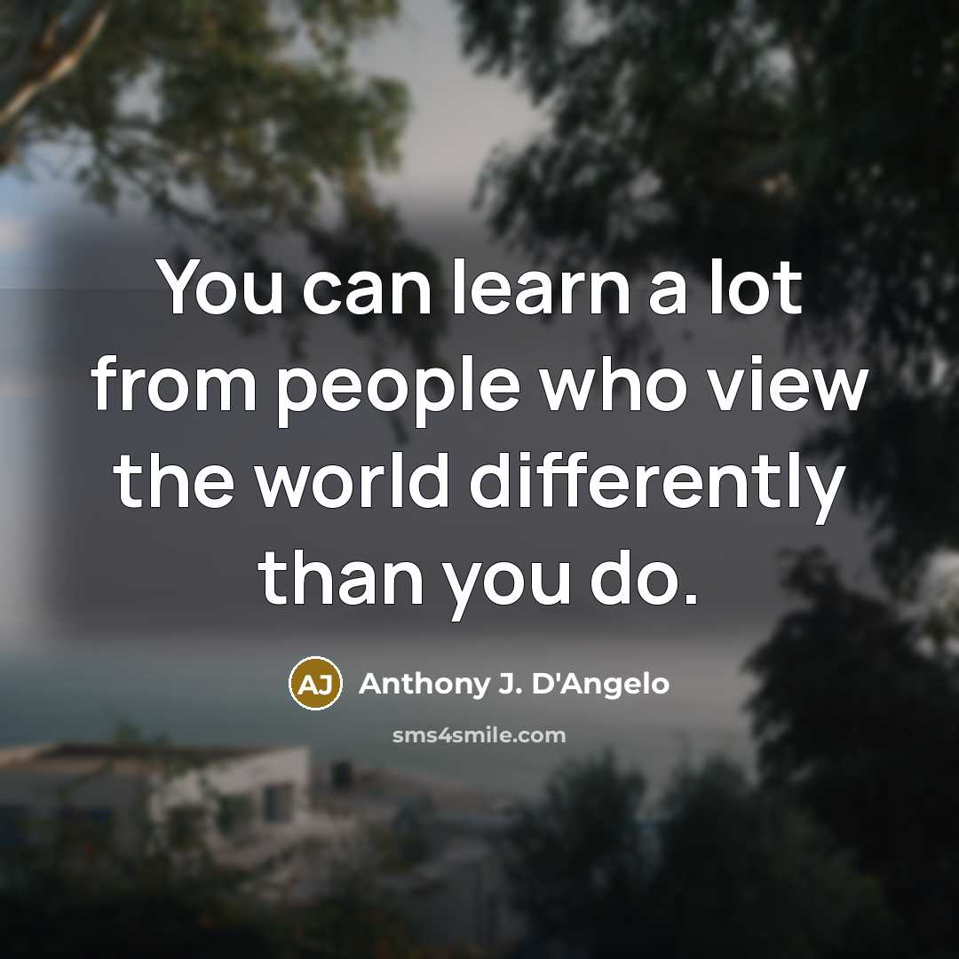 “You can learn a lot from people who view the…” quote by Anthony J. D'Angelo