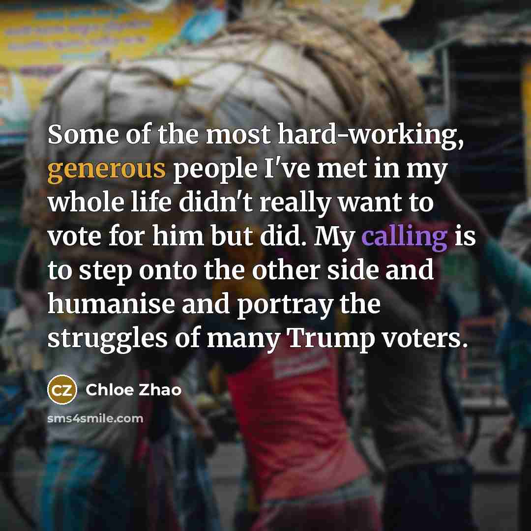 “Some of the most hard-working, generous people I've met in…” quote by Chloe Zhao