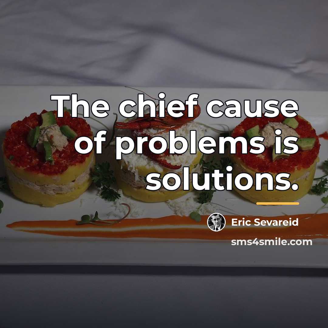 “The chief cause of problems is solutions.…” quote by Eric Sevareid