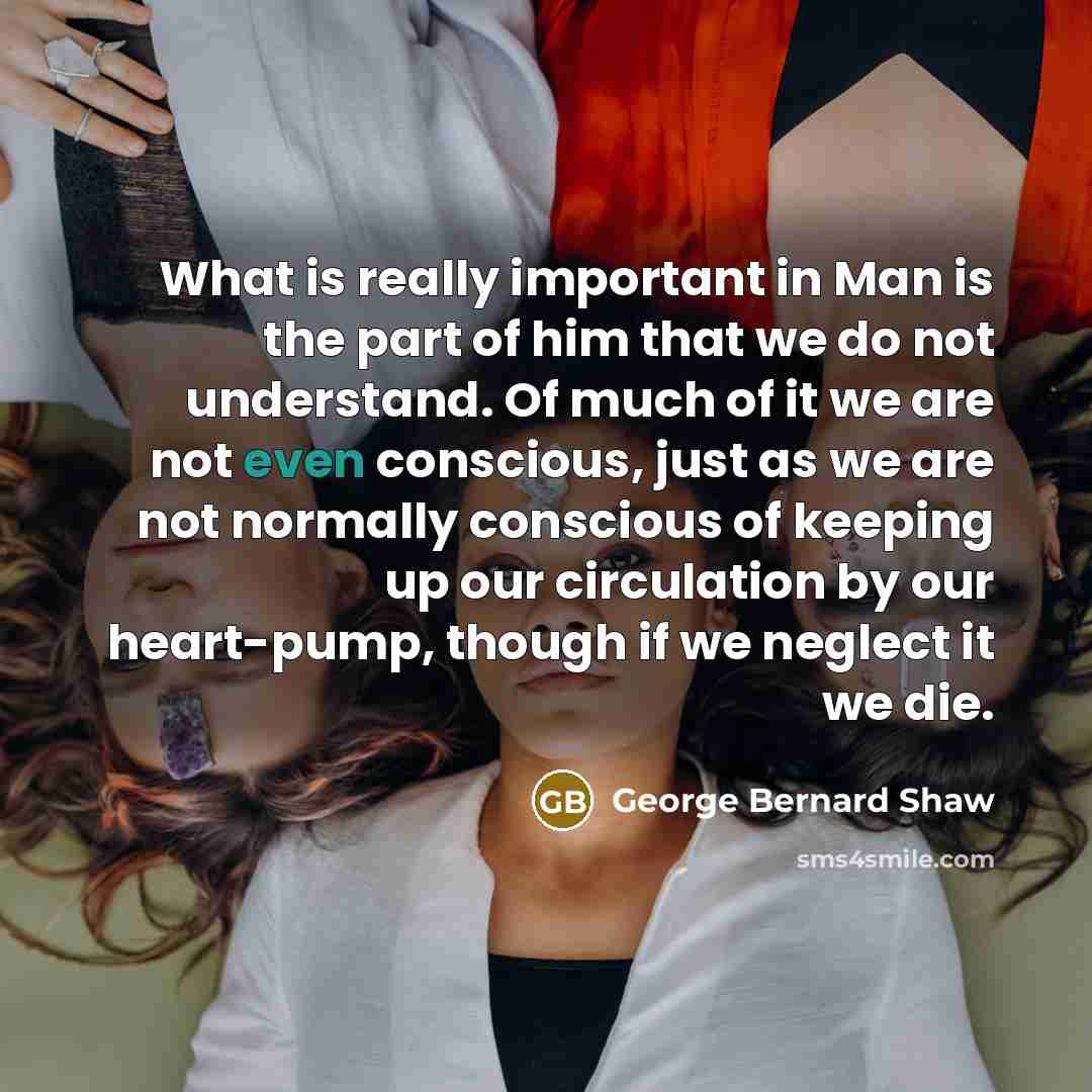 “What is really important in Man is the part of…” quote by George Bernard Shaw