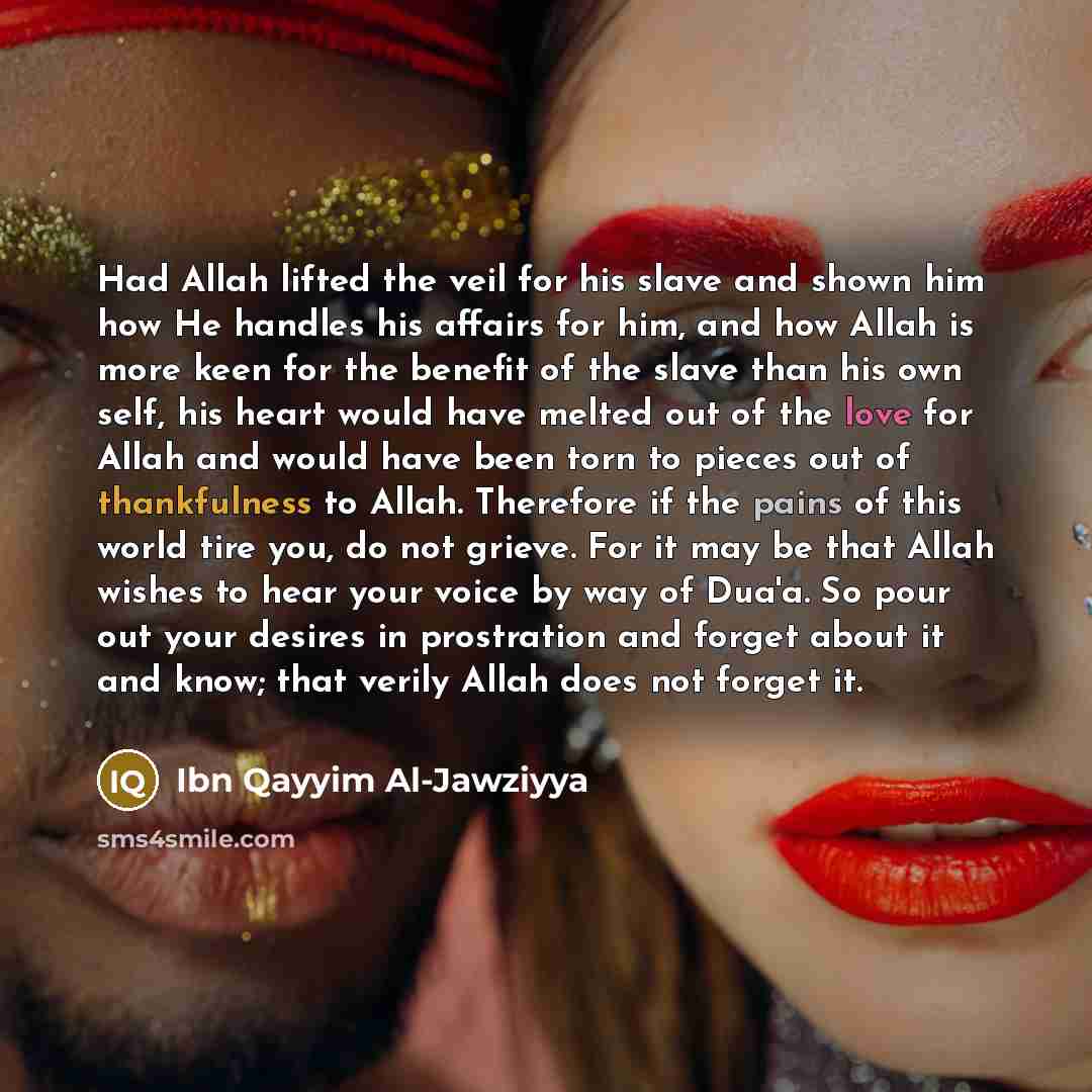 “Had Allah lifted the veil for his slave and shown…” quote by Ibn Qayyim Al-Jawziyya