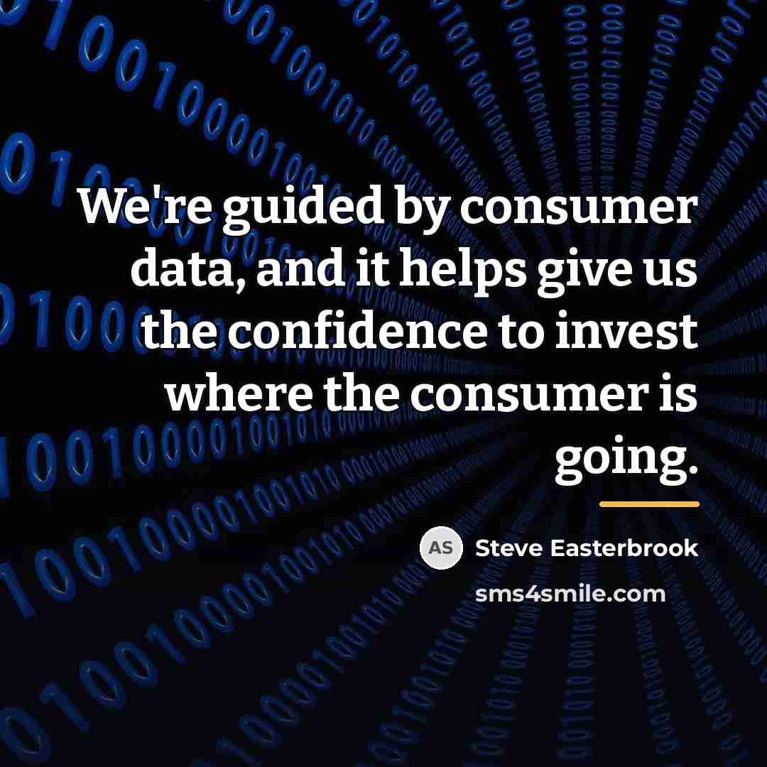 “We're guided by consumer data, and it helps give us…” quote by Steve Easterbrook