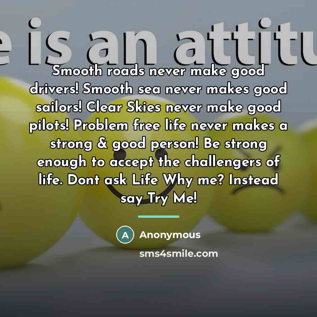 “Smooth roads never make good drivers! Smooth sea never makes…” quote by Anonymous