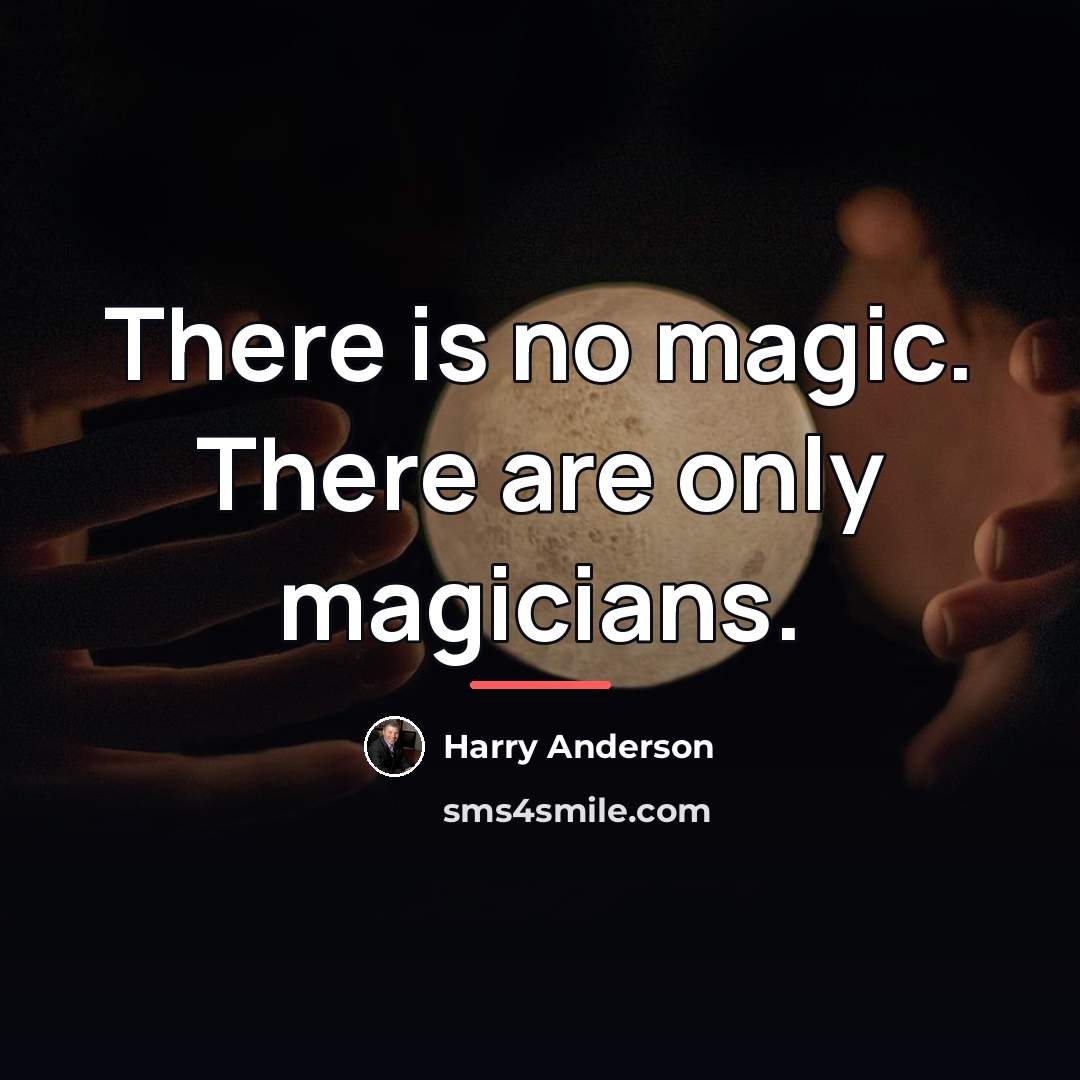 “There is no magic. There are only magicians.…” quote by Harry Anderson