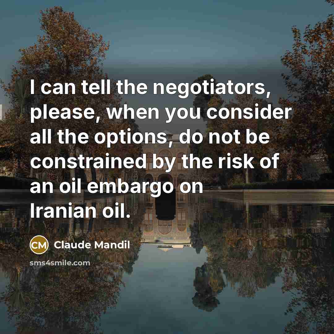 “I can tell the negotiators, please, when you consider all…” quote by Claude Mandil