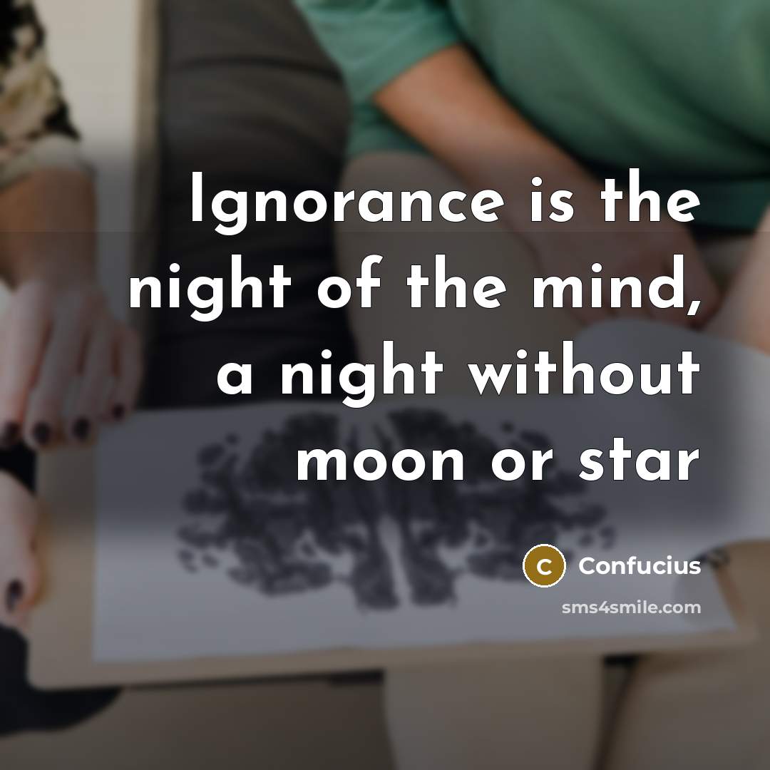 “Ignorance is the night of the mind, a night without…” quote by Confucius