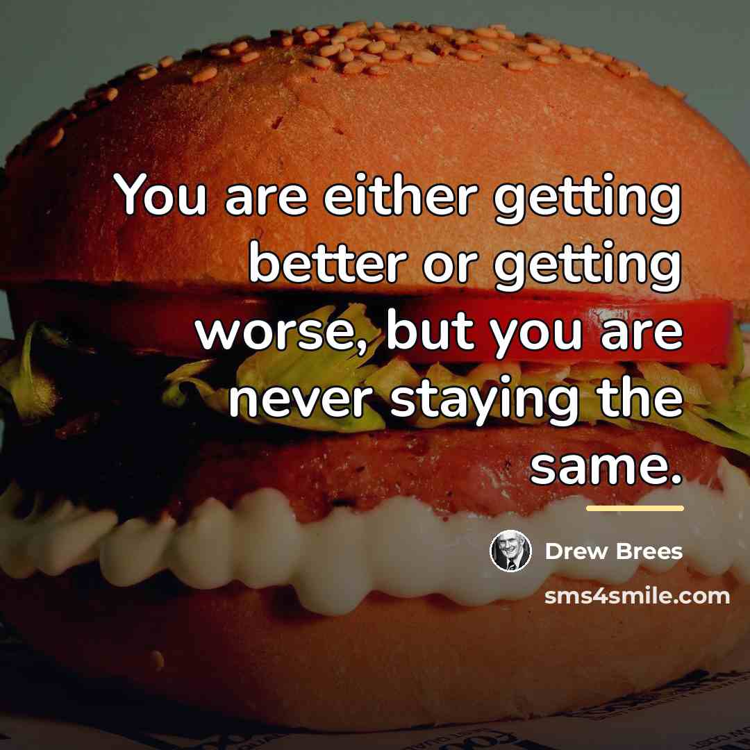 “You are either getting better or getting worse, but you…” quote by Drew Brees