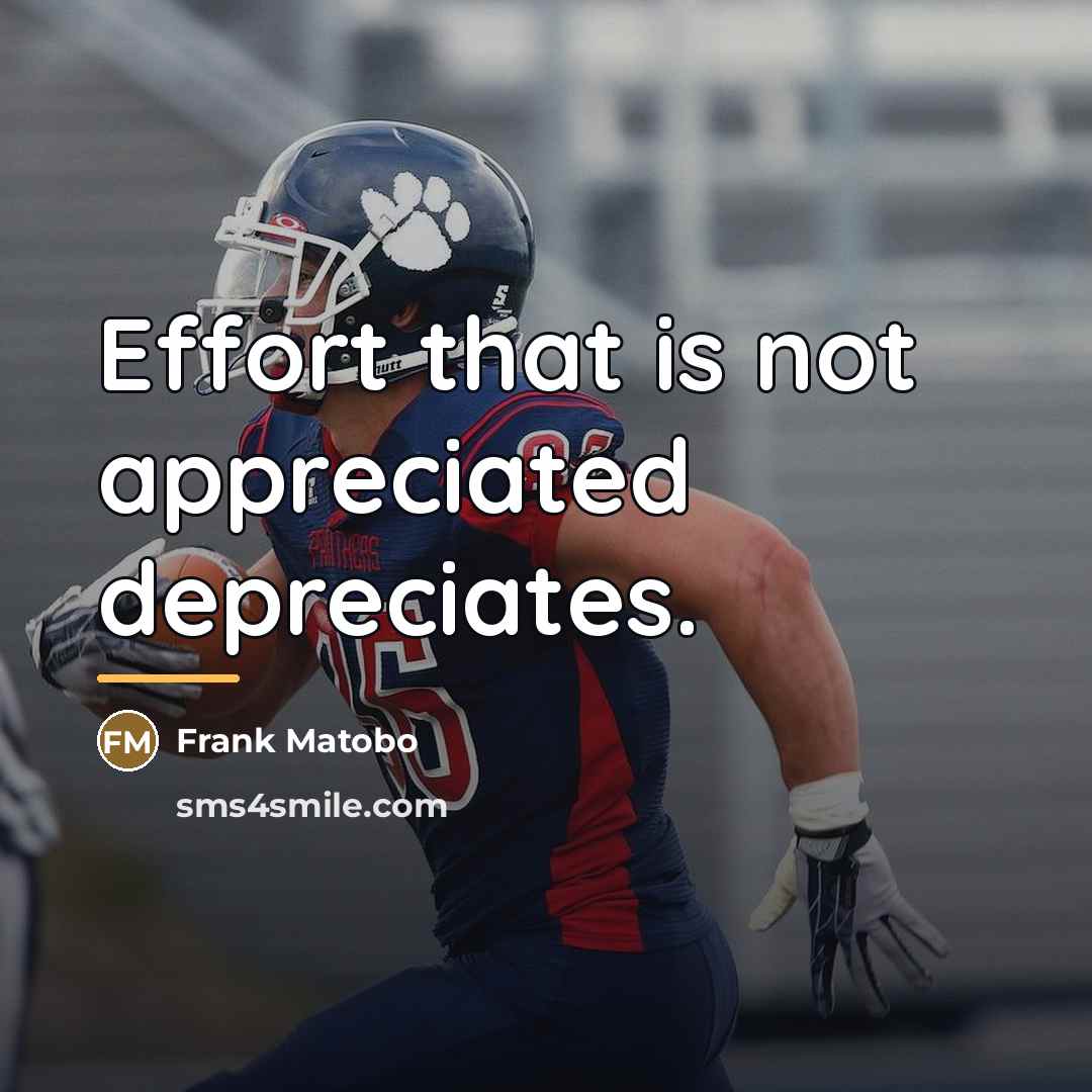 “Effort that is not appreciated depreciates.…” quote by Frank Matobo