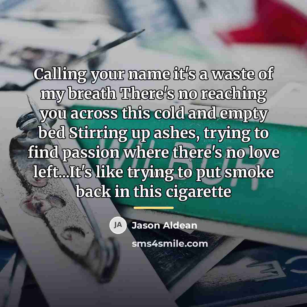 “Calling your name it's a waste of my breath There's…” quote by Jason Aldean