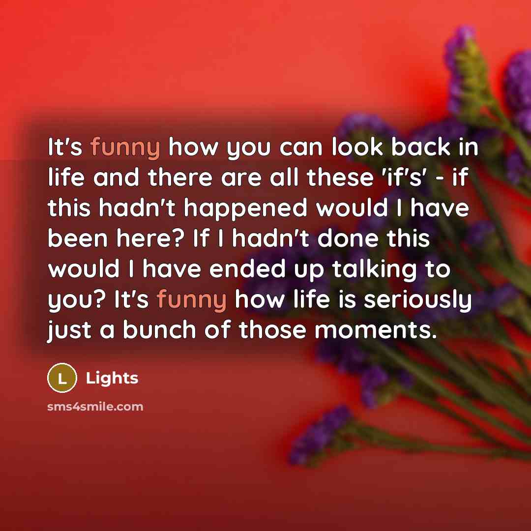 “It's funny how you can look back in life and…” quote by Lights