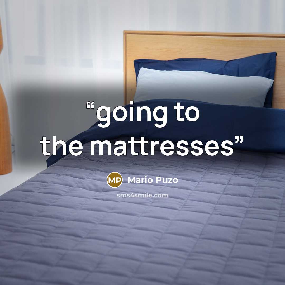 “going to the mattresses” quote by Mario Puzo