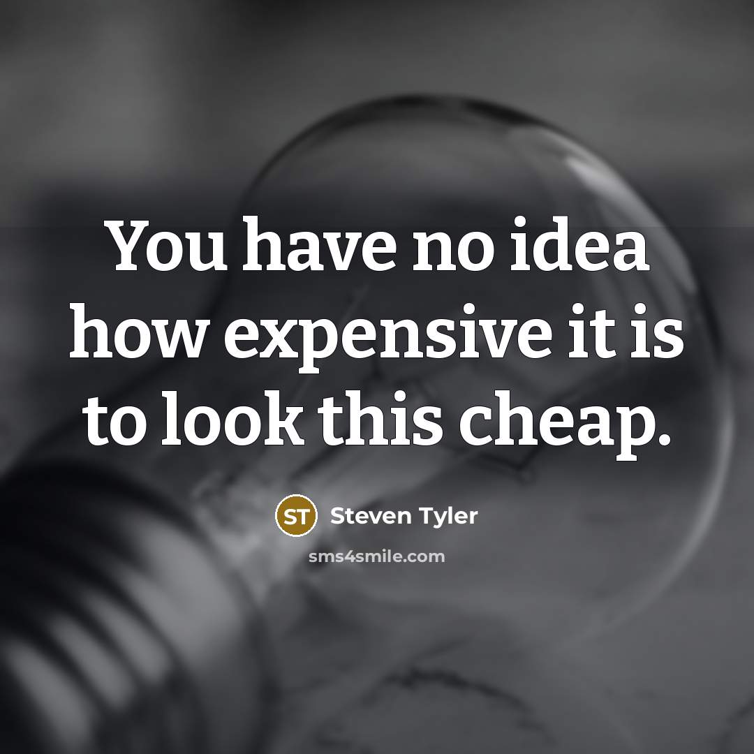 “You have no idea how expensive it is to look this cheap.” quote by Steven Tyler
