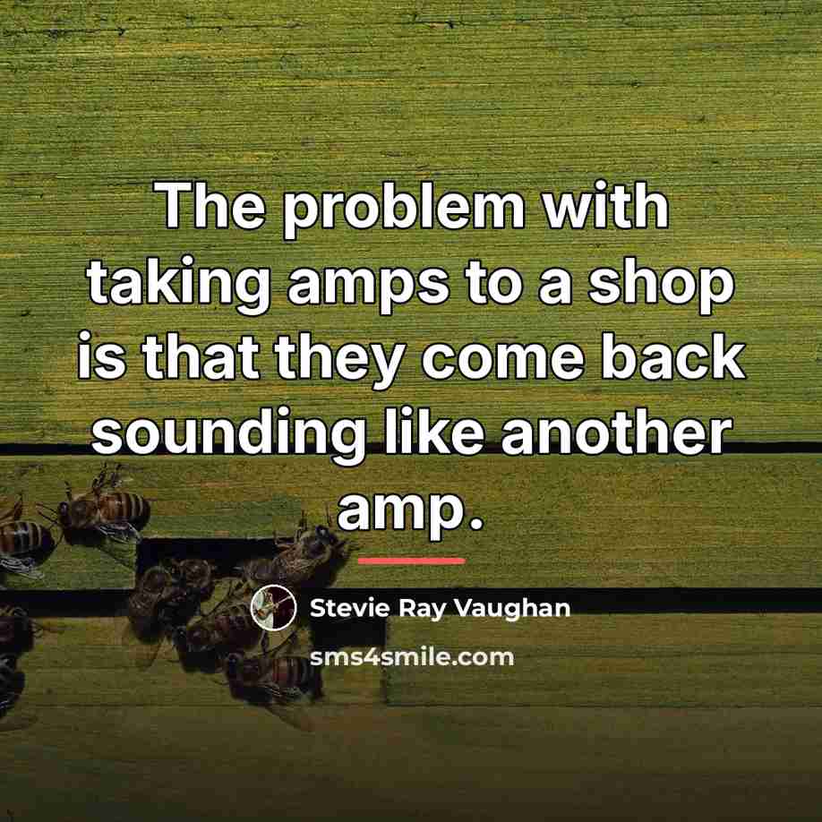 “The problem with taking amps to a shop is that…” quote by Stevie Ray Vaughan