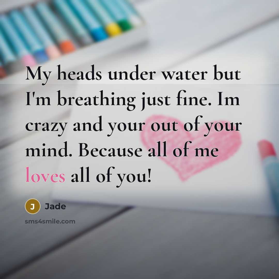 “My heads under water but I'm breathing just fine. Im…” quote by Jade