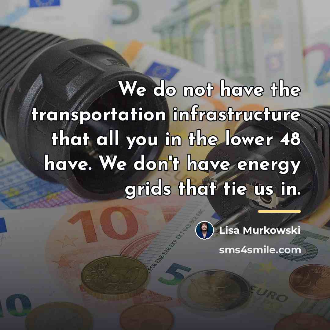 “We do not have the transportation infrastructure that all you…” quote by Lisa Murkowski