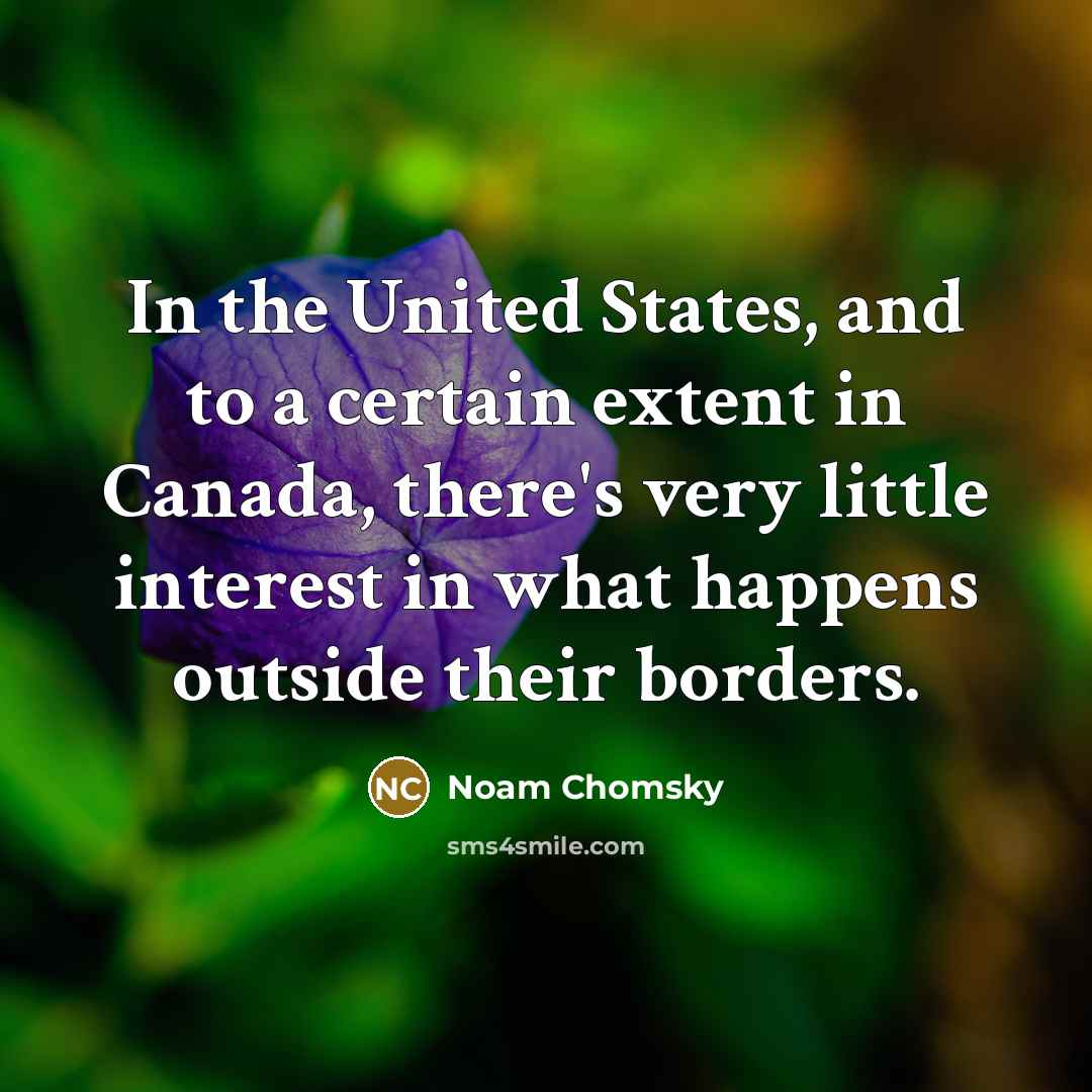 “In the United States, and to a certain extent in…” quote by Noam Chomsky