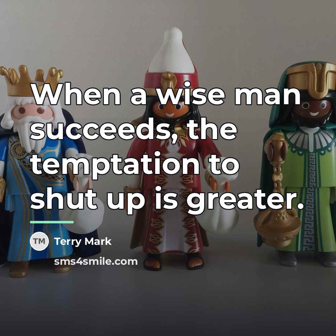 “When a wise man succeeds, the temptation to shut up…” quote by Terry Mark