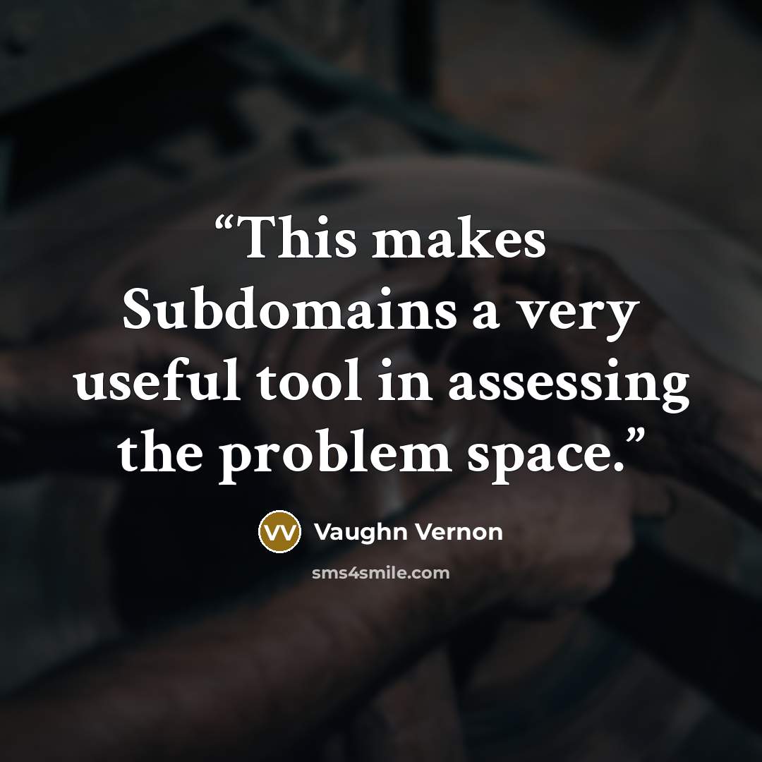 “This makes Subdomains a very useful tool in assessing the problem space.” quote by Vaughn Vernon