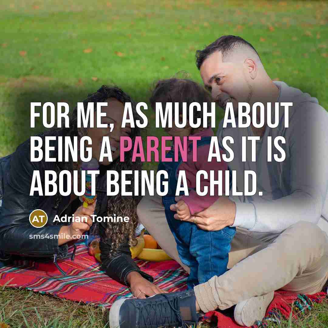 “For me, as much about being a parent as it…” quote by Adrian Tomine