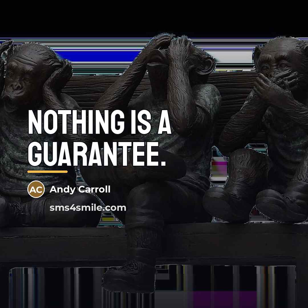 “Nothing is a guarantee.…” quote by Andy Carroll