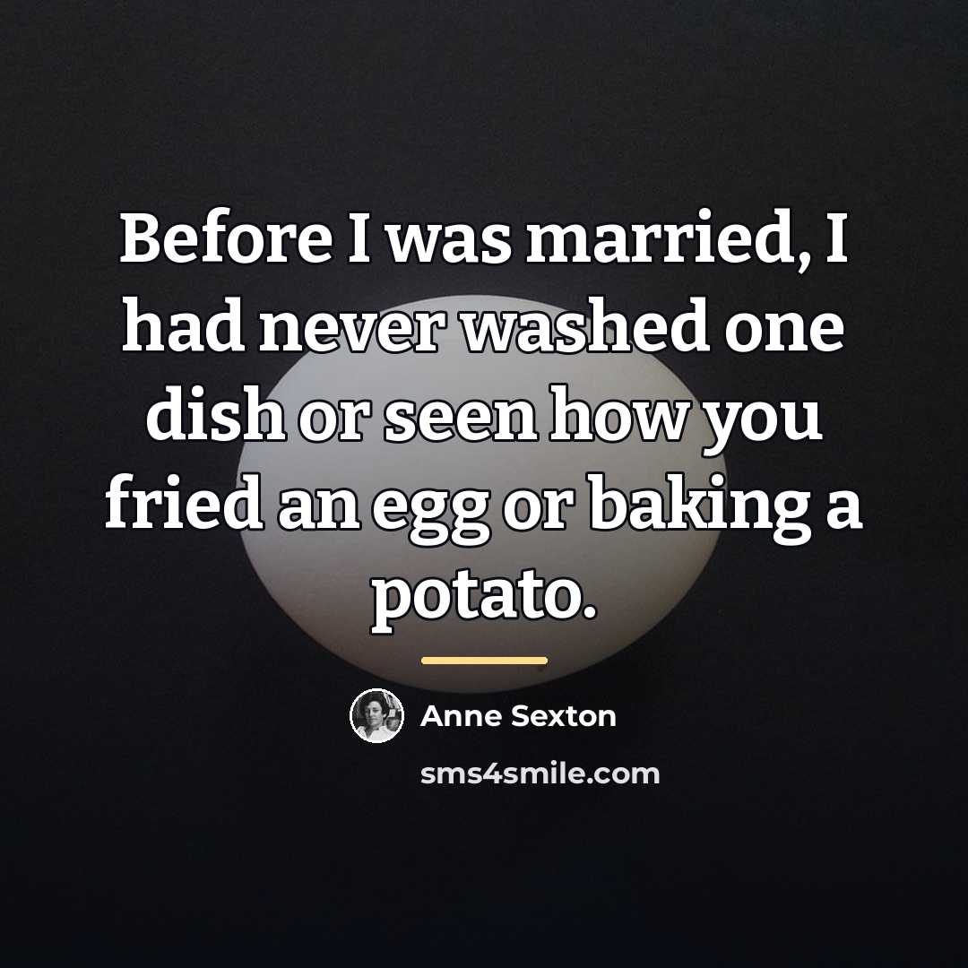 “Before I was married, I had never washed one dish…” quote by Anne Sexton
