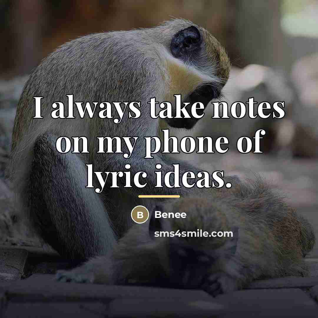 “I always take notes on my phone of lyric ideas.…” quote by Benee
