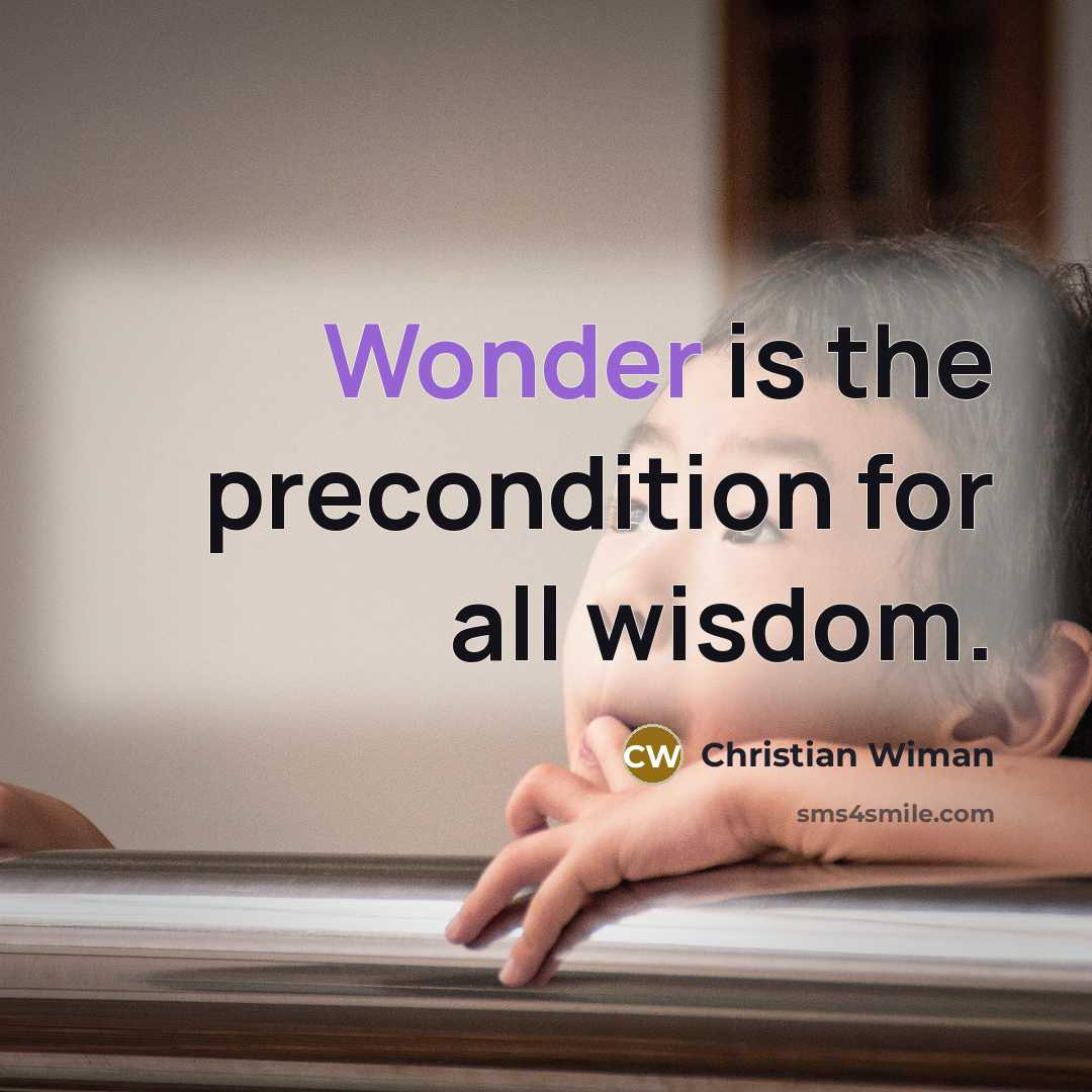 “Wonder is the precondition for all wisdom.…” quote by Christian Wiman