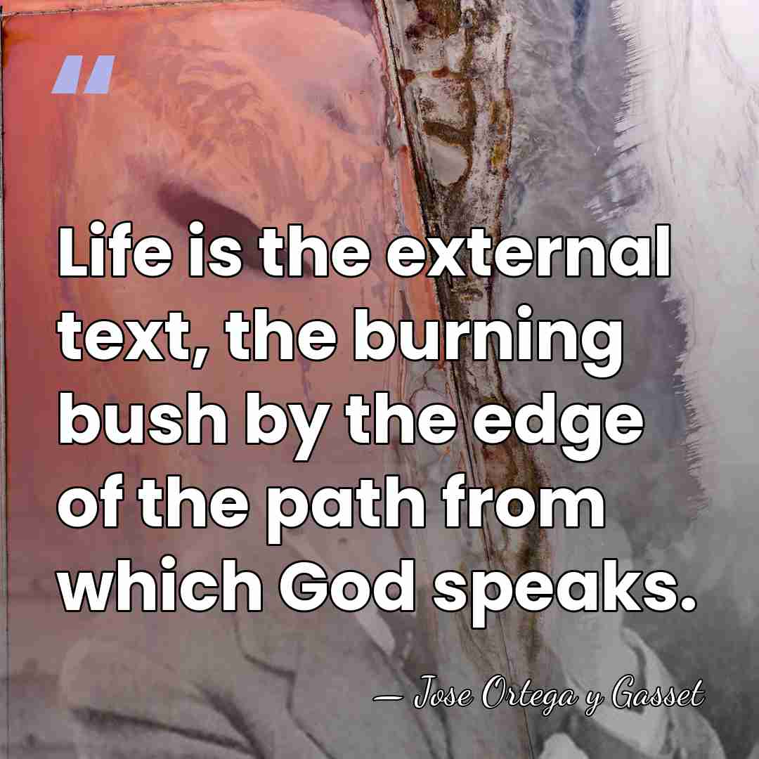Life is the external text, the burning bush by the edge of&hellip; - Jose Ortega y Gasset