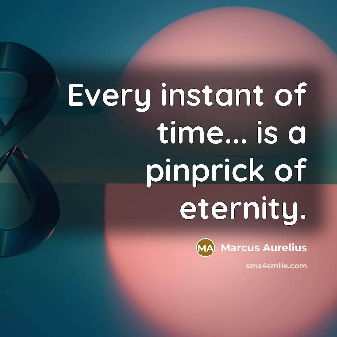 “Every instant of time... is a pinprick of eternity.…” quote by Marcus Aurelius