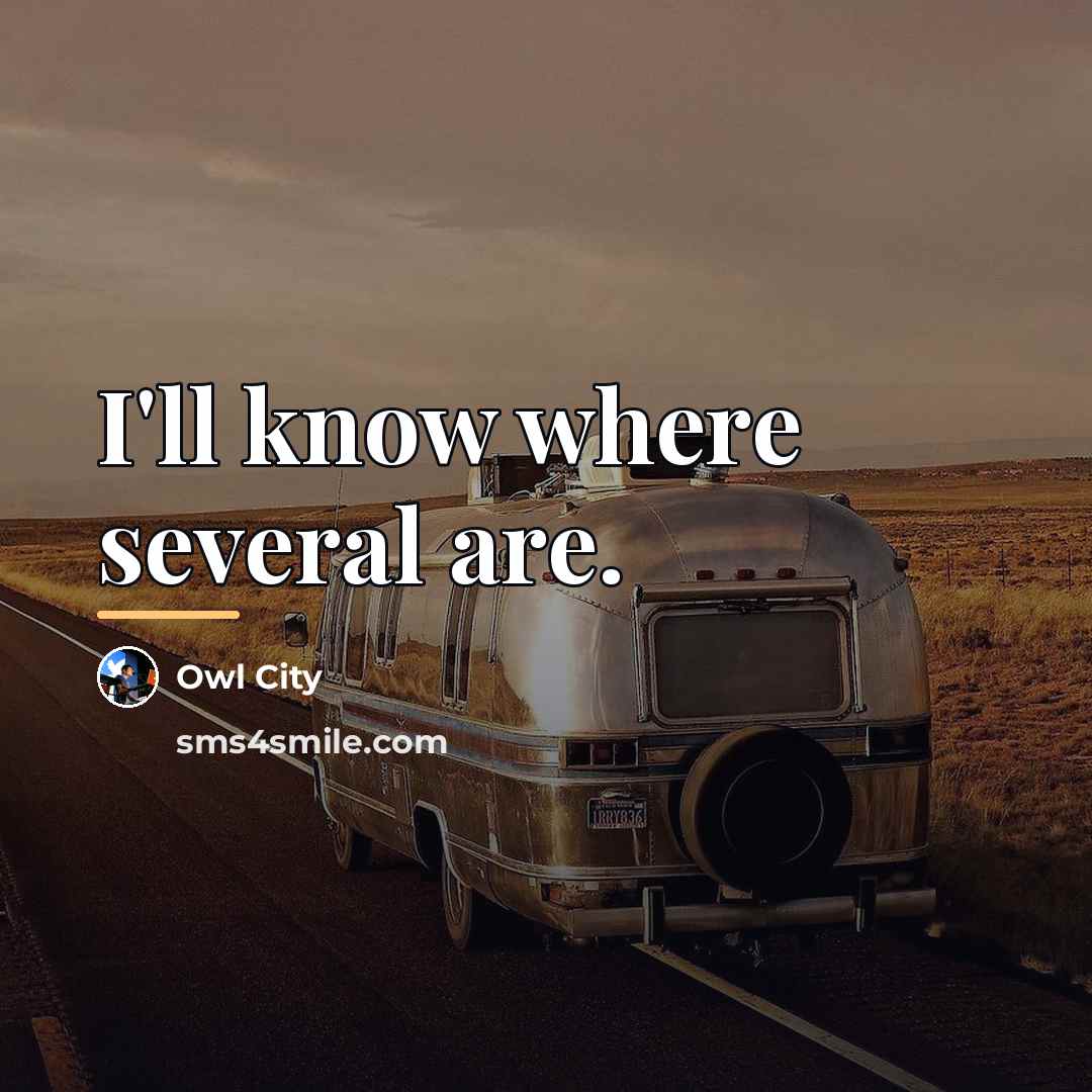 “I'll know where several are.…” quote by Owl City