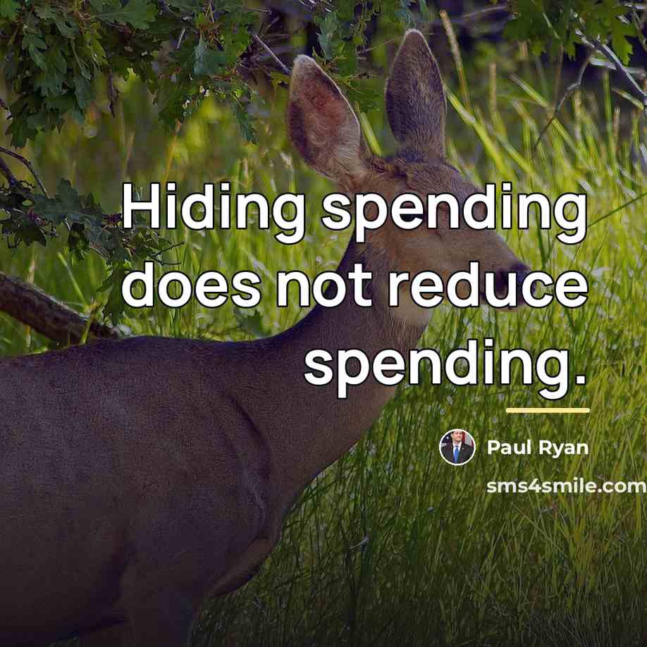 “Hiding spending does not reduce spending.…” quote by Paul Ryan