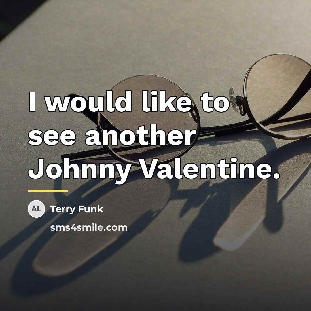 “I would like to see another Johnny Valentine.…” quote by Terry Funk