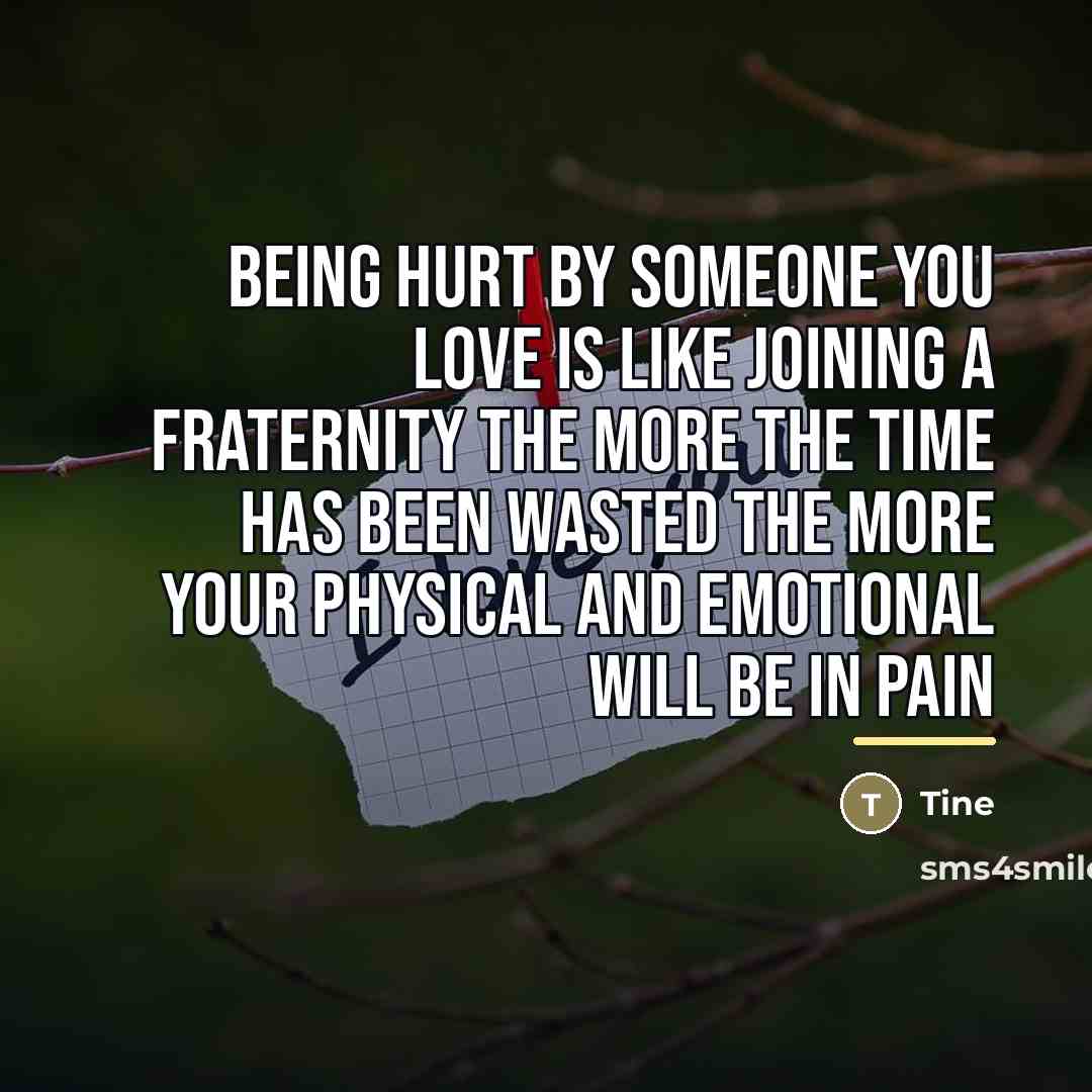 “Being hurt by someone you love is like joining a…” quote by Tine