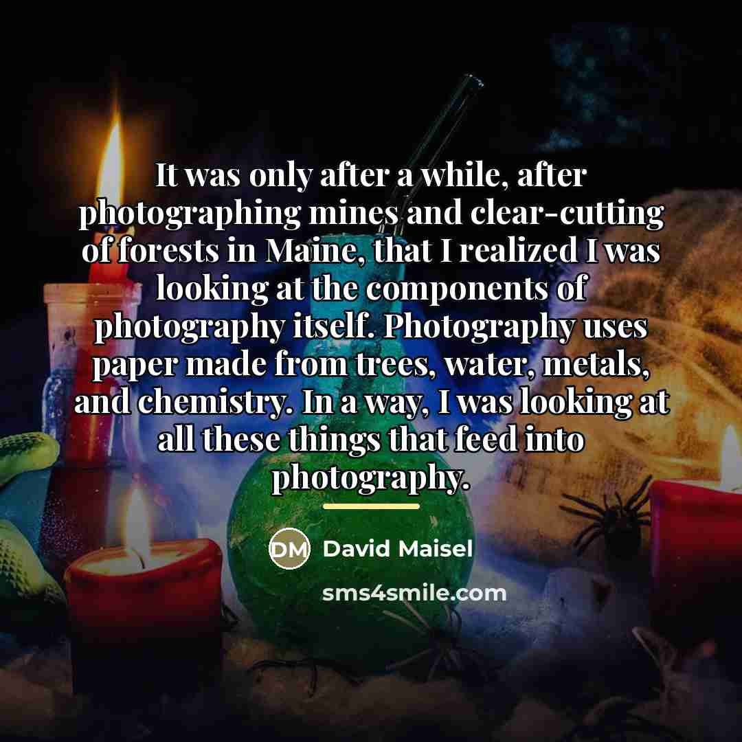 “It was only after a while, after photographing mines and…” quote by David Maisel