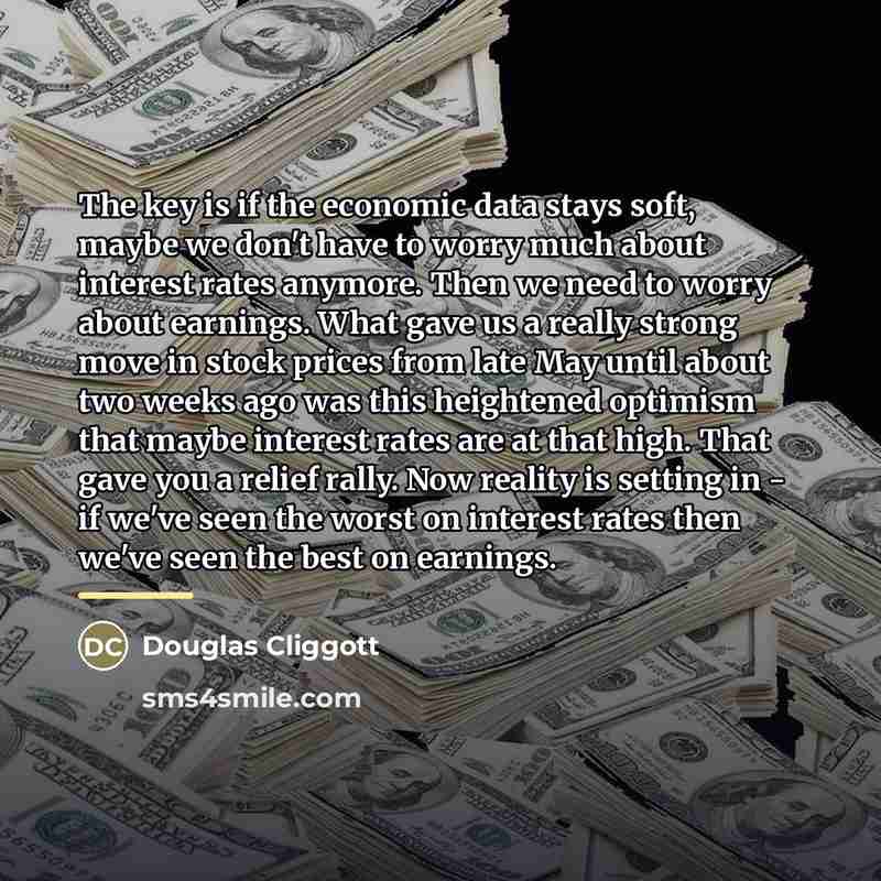 “The key is if the economic data stays soft, maybe…” quote by Douglas Cliggott