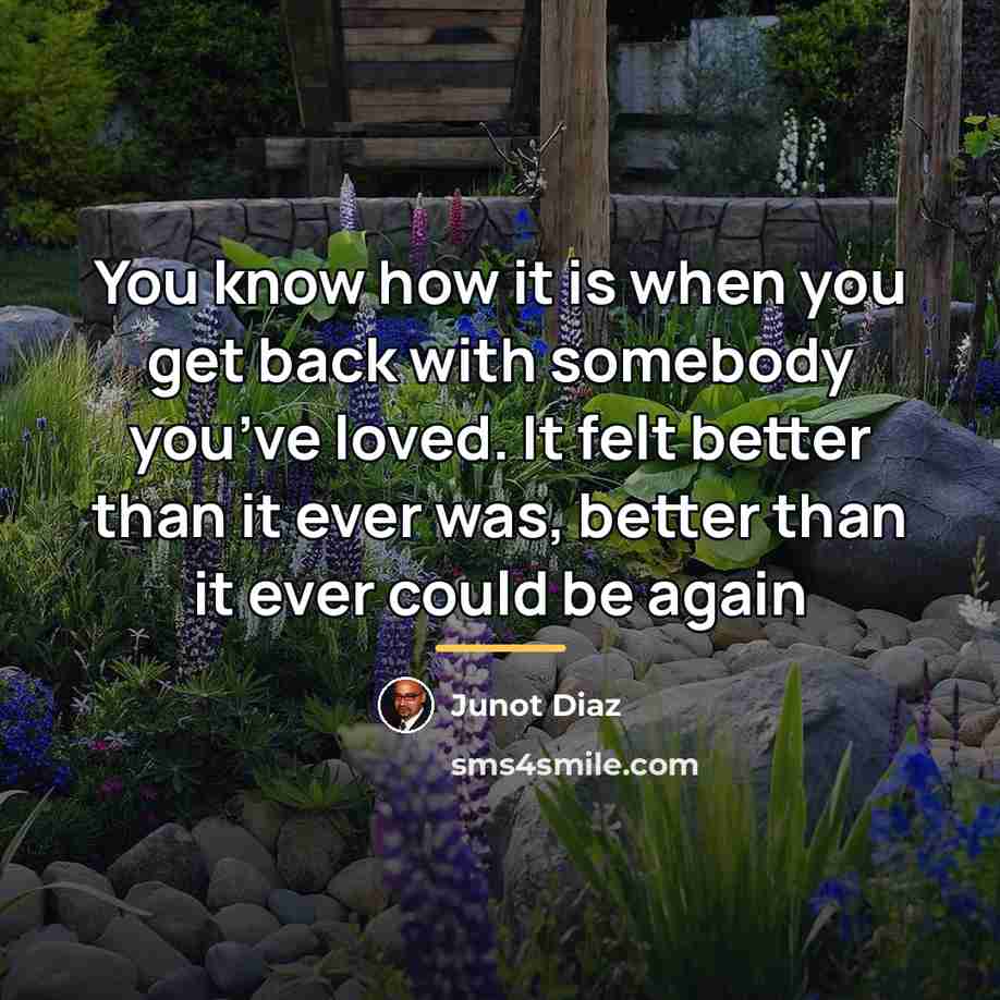 “You know how it is when you get back with…” quote by Junot Diaz