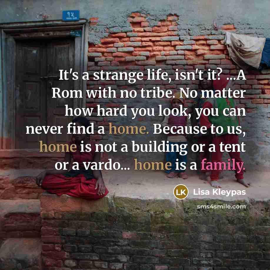 “It's a strange life, isn't it? ...A Rom with no…” quote by Lisa Kleypas