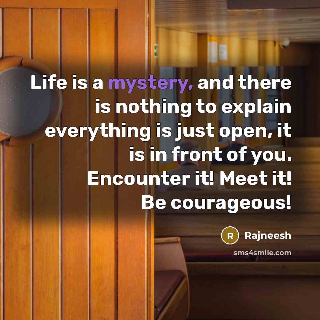 “Life is a mystery, and there is nothing to explain…” quote by Rajneesh