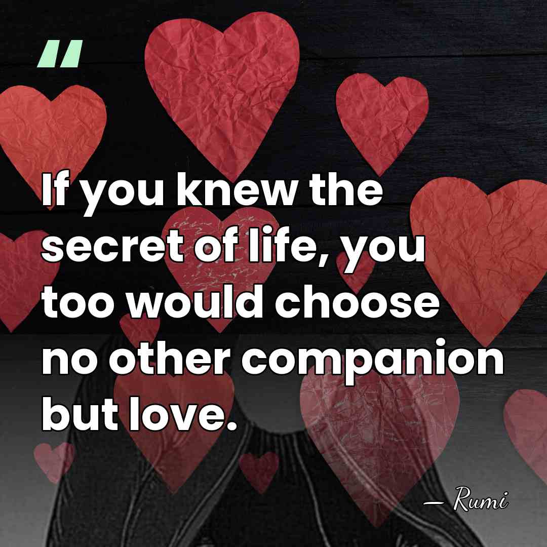 If you knew the secret of life, you too would choose no&hellip; - Rumi
