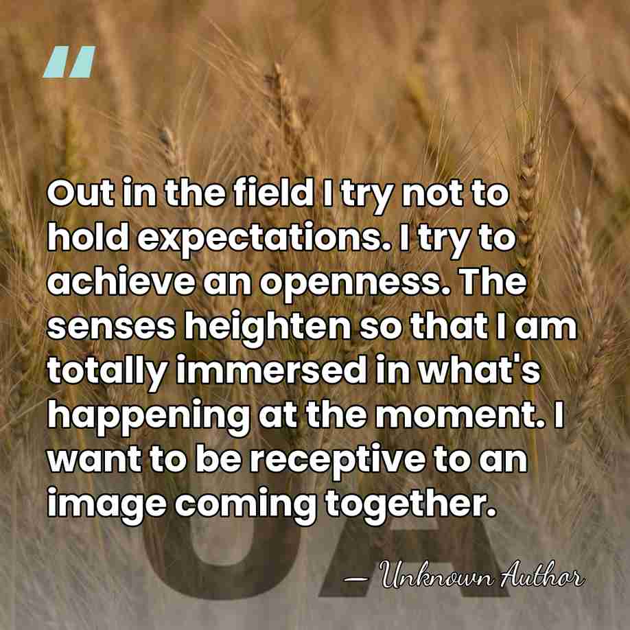 Out in the field I try not to hold expectations. I try&hellip; - Unknown Author