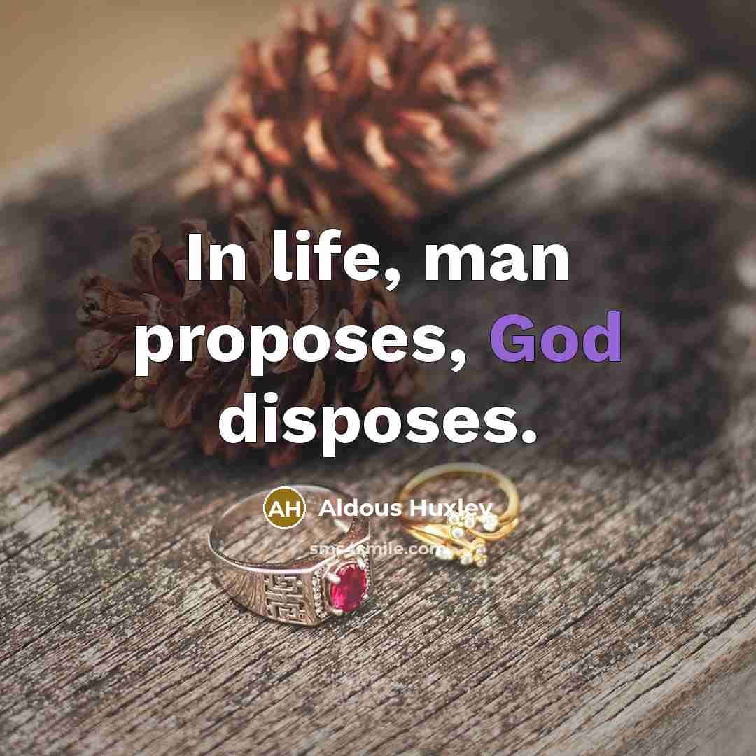“In life, man proposes, God disposes.…” quote by Aldous Huxley